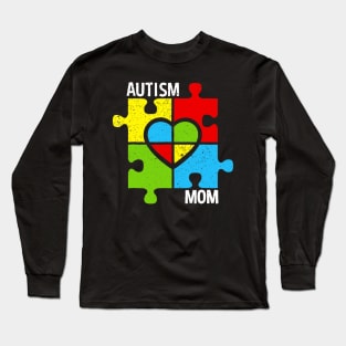 Autism Mom Shirt Puzzle And Heart Long Sleeve T-Shirt